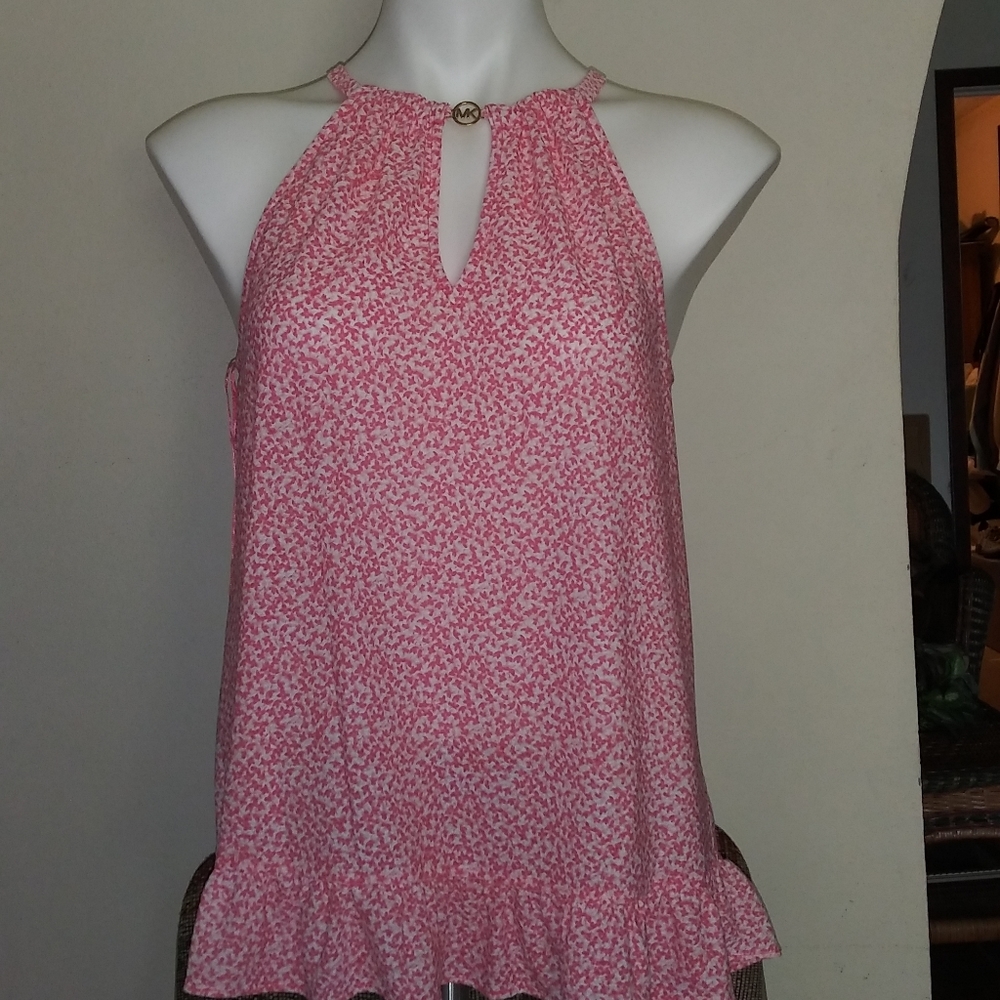 Michael Kors Buckle Hi-Neck Blouse S-M